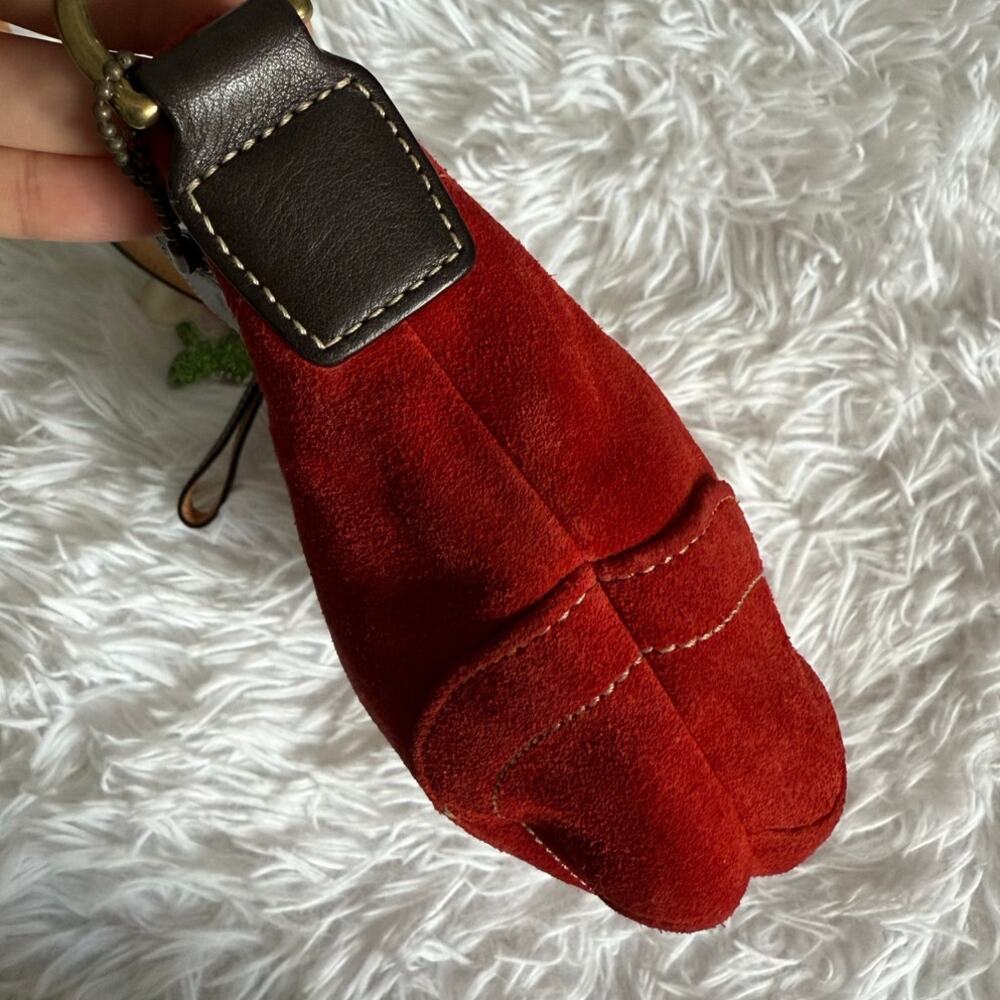 y2k COACH Vintage 4828 Red Suede Hobo Mini Purse Shoulder bag - Picture 5 of 8